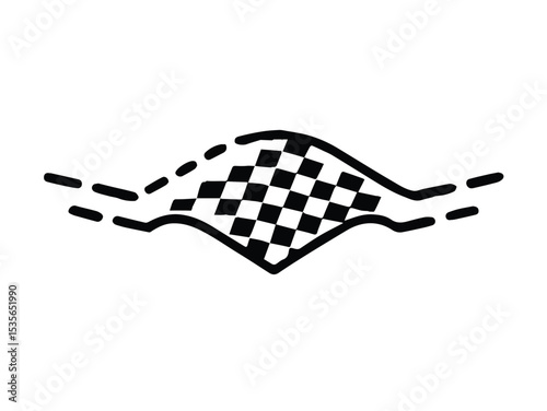 White background racing sport competition checkered flag symbol for finish