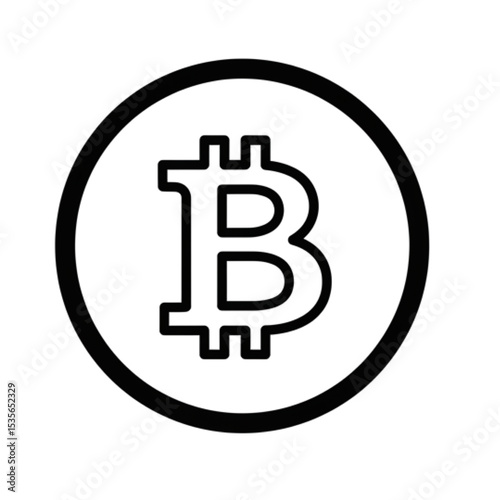 Clean Bitcoin Cryptocurrency Symbol Logo Design perfect for Fintech Branding and App Icons, a scalable asset for websites and presentations