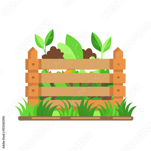 wooden signboard with green leaves