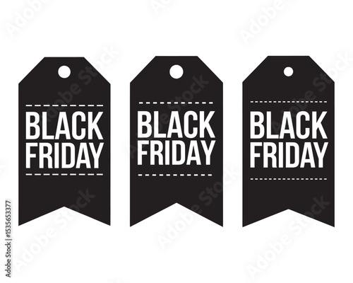Black Friday Sale Tags Set - Price Labels, vector illustration
