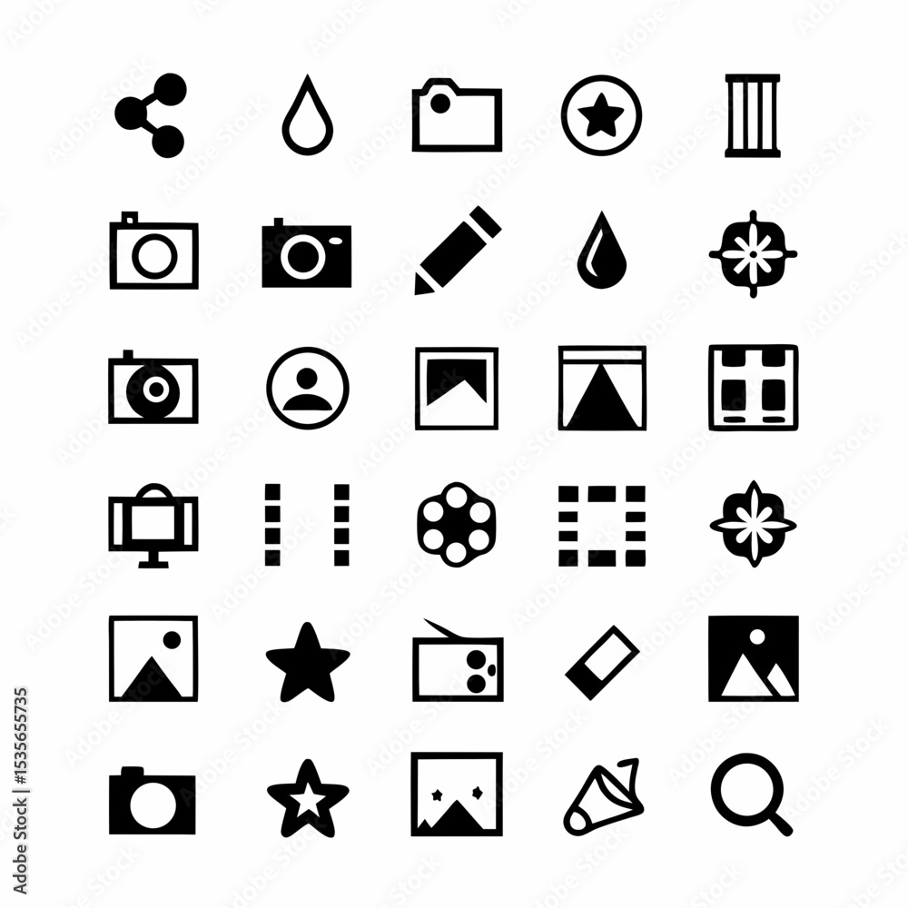 Fototapeta premium Create vibrant, flat UI icons showcasing diverse elements like buttons, menus, progress bars, and notifications. Design should be clean and modern.