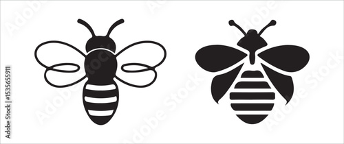 vector illustration of a black and white wasp