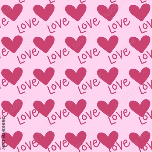 seamless pattern with hearts background illustration 