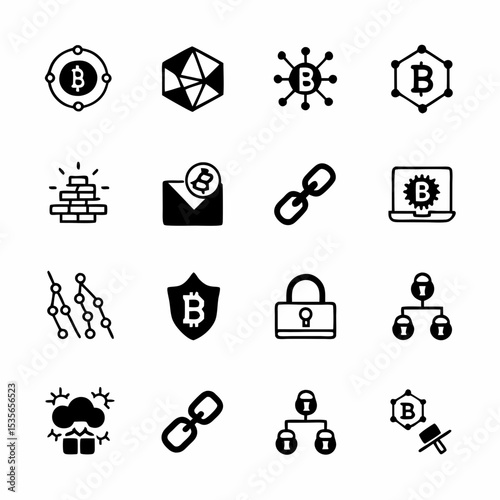 Create a vibrant infographic showcasing diverse cryptocurrency and blockchain technology icons, emphasizing decentralized finance and security.