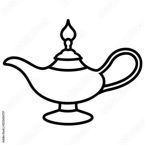 vector illustration of a magic lamp