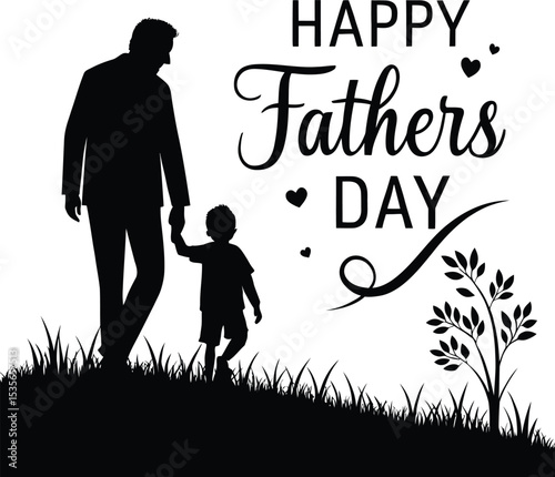 Father's day silhouette vector