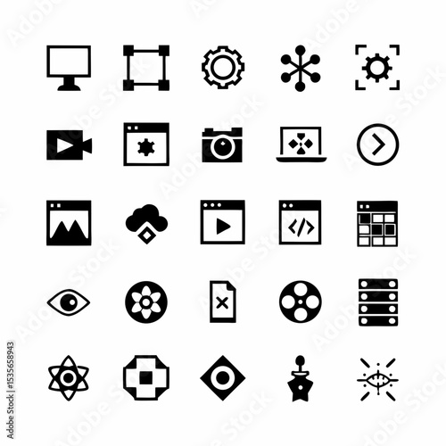 Create a set of vibrant, modern icons representing HTML, CSS, and JavaScript technologies.  Include code snippets or symbolic representations.