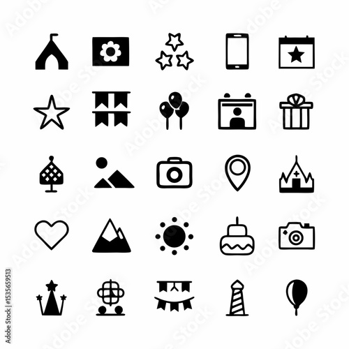 Design a set of vibrant icons representing diverse local cultures and traditions globally, showcasing unique clothing, food, festivals, and landmarks.