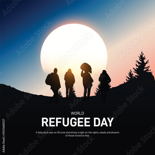 world refugee day 2025. world refugee day creative poster, banner, social media post, postcard, background, backdrop, template, greetings card, web banner, cover design etc.