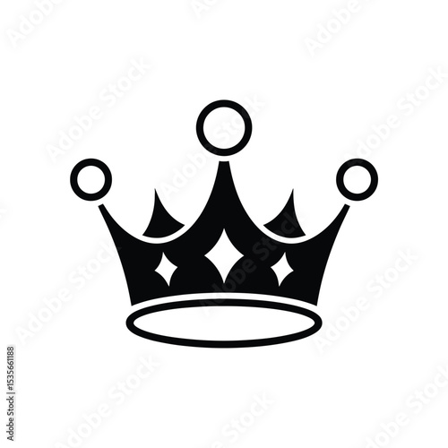 Elegant Black Crown Icon Royalty, Power, and Luxury Symbol