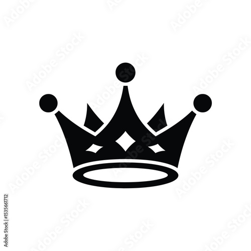 Elegant Black Crown Icon Royalty, Power, and Leadership Symbol