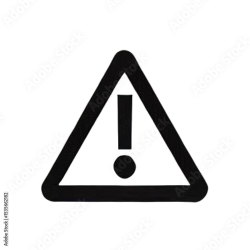 A bold warning triangle design featuring an exclamation mark ideal for alert icons website design and app interface elements