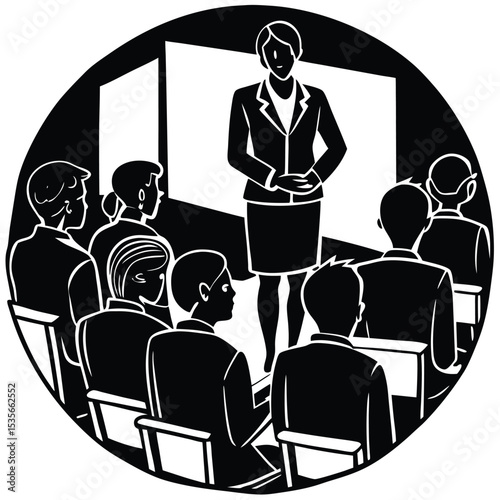 Businesswoman leading a presentation to colleagues
