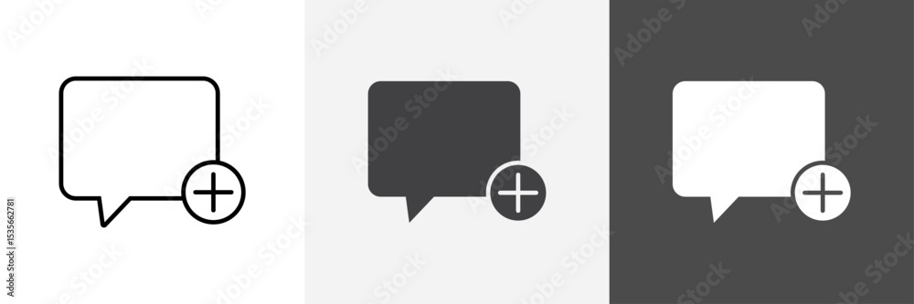 Fototapeta premium Add chat icon set vector art