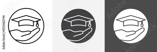 Accessible or free education icon set vector art