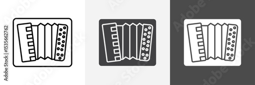 Accordion icon set vector art