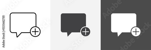 Add chat icon set vector art