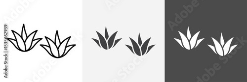 aloe vera icon set vector art