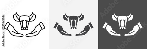 Animal husbandry icon set vector art