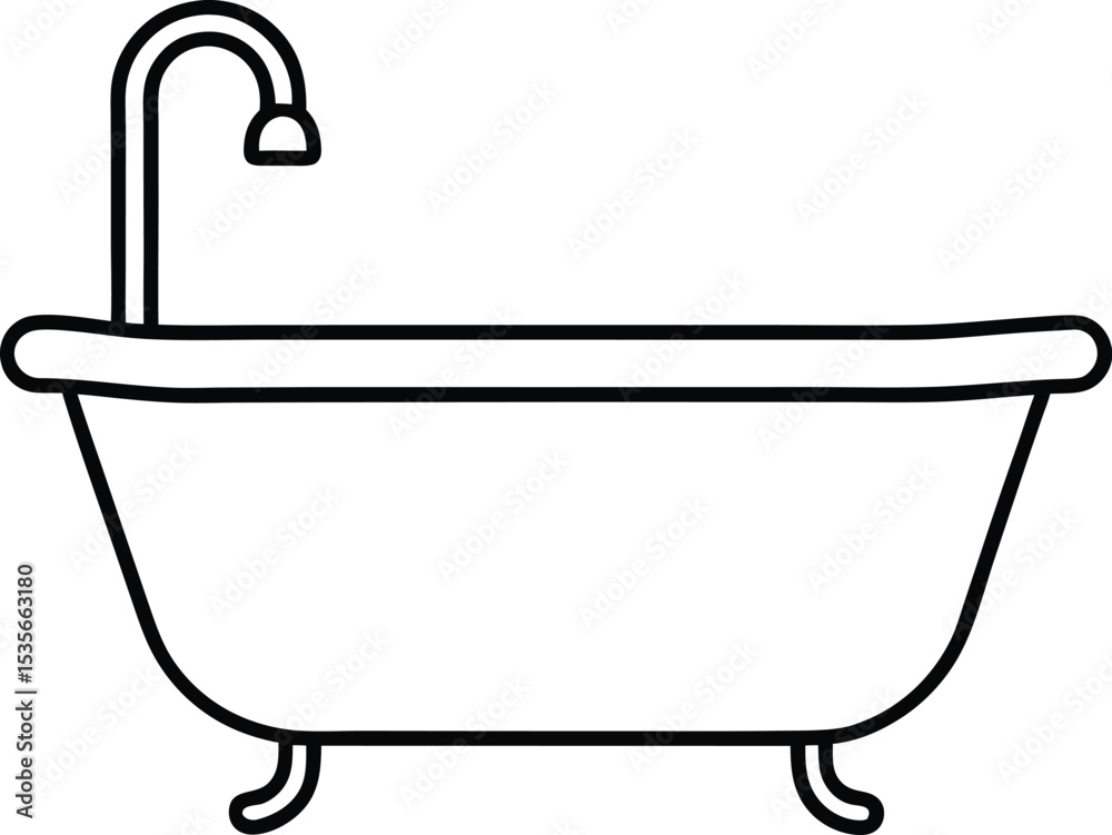 bathtub icon line art vector illustration on transparent background bathtub icon line art vector illustration on transparent background