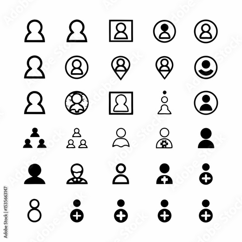 Design a set of diverse user profile and avatar icons showcasing various genders, ages, and ethnicities, emphasizing inclusivity and modern design aesthetics.