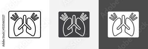 Asthma icon set vector art