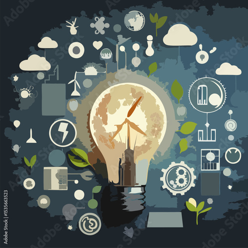 Vector Set – Sustainable and Renewable Power