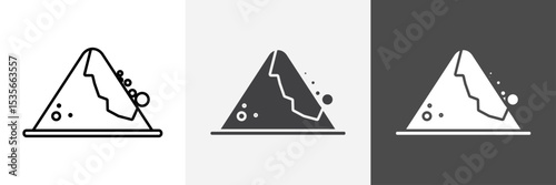 avalanche icon set vector art