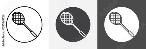 Badminton racquet icon set vector art