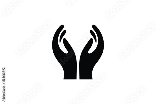 Protective Hands Icon Symbol of Care and Support