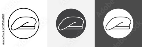 Beret icon set vector art
