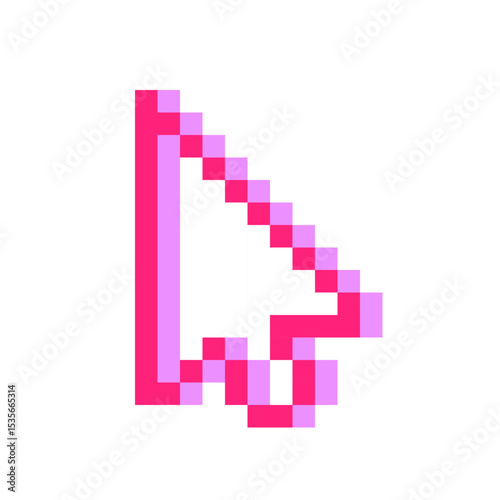Pink cursor arrow pixel icon