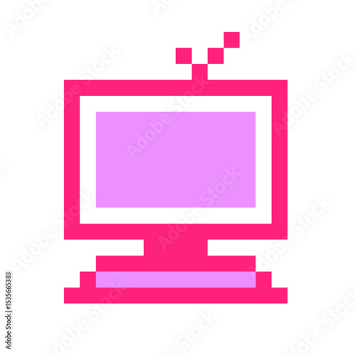 Pink computer pixel icon