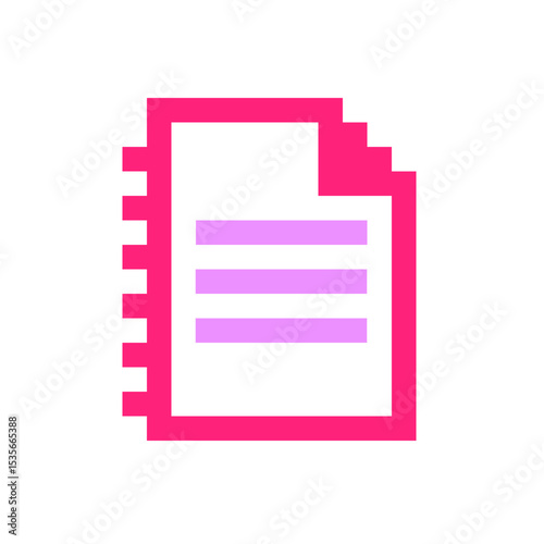 Pink notes pixel icon