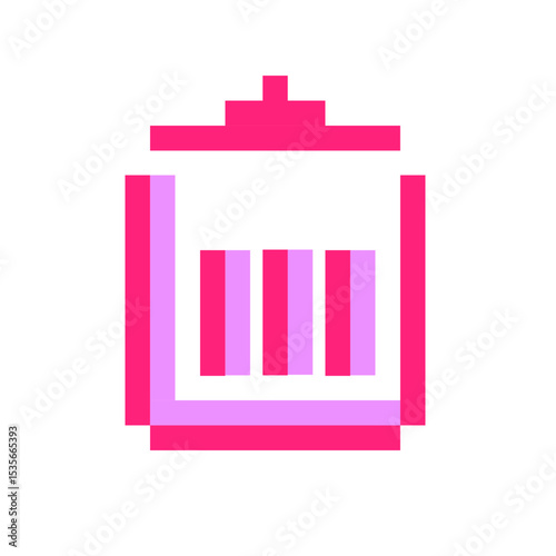Pink recycle bin pixel icon