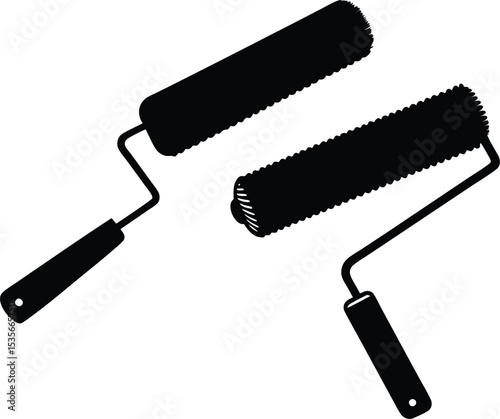 Roller brush illustration, Paint roller brush vector on a white background.