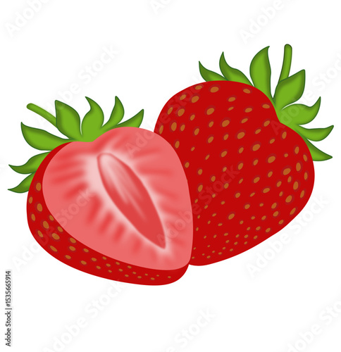 strawberry on white background