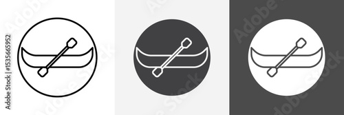 canoe icon set vector art
