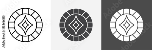 Casino chips icon set vector art