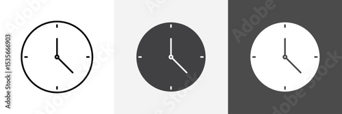 Clock icon set vector art