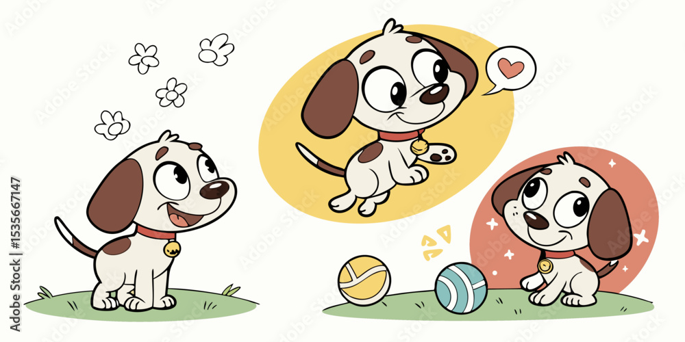 Obraz premium Adorable Puppy Designs Perfect for Branding Cute Dog Logos Childrens Books and Pet Products