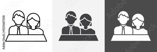 Company staff icon set vector art