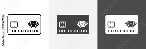 Contactless Payment icon set vector art