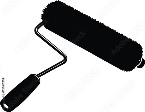 Roller brush illustration, Paint roller brush vector on a white background.