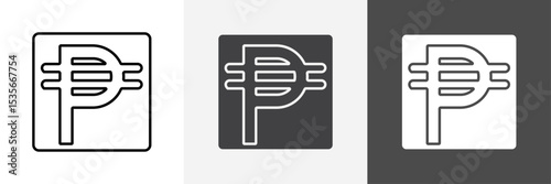 Cuba peso icon set vector art