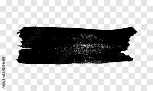 Black brush stroke on transparent background