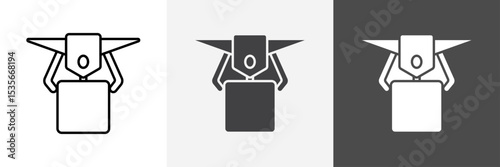 drone delivery icon set vector art