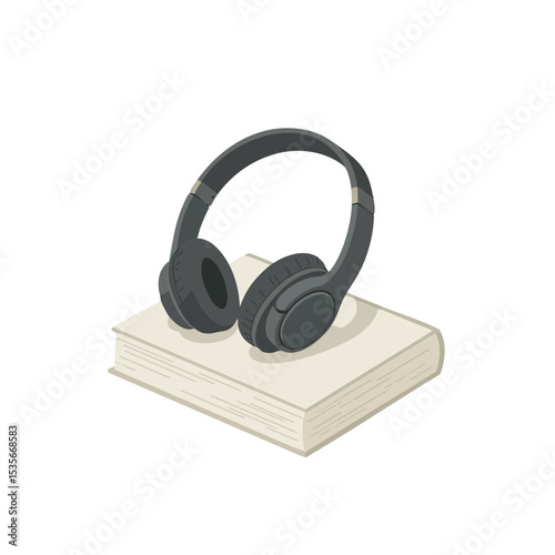 Headphones and Book Icon for Focused Work