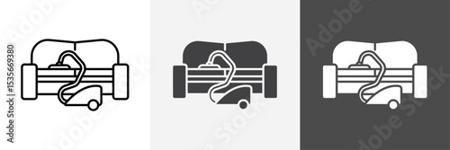 Furniture dry cleaning icon set vector art