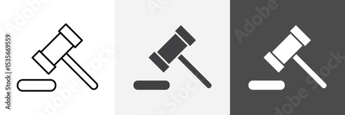 Gavel icon set vector art